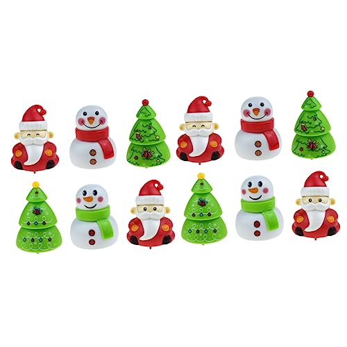 KOMBIUDA 12 Stück Weihnachtsspielzeug Weihnachtsdekoration Bildungsbedarf Weihnachts-Desktop-Ornament Trägheitsspielzeug Mädchen Kinderspielzeug Im Weihnachtsstil Plastik von KOMBIUDA