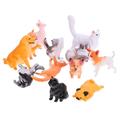 KOMBIUDA 12 Teiliges Set Aus Realistischen Katzen Und Hundefiguren Miniatur Haustier Modelle Für Dekoration Und Kreative Gestaltung Perfekt Als Oder Für Die von KOMBIUDA