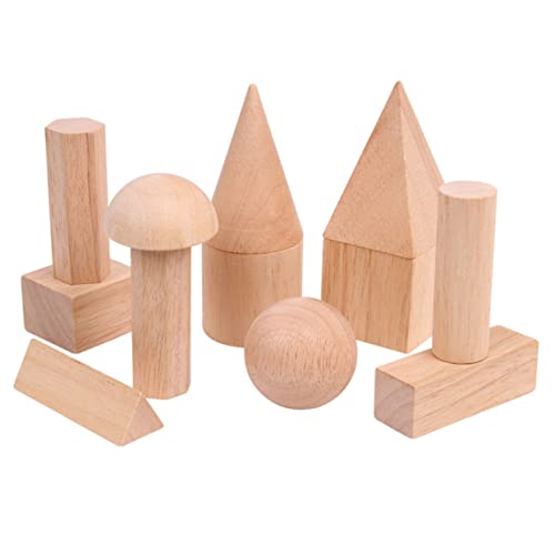 KOMBIUDA 12St Holzbaustein volumni volummie Kinderpädagogik Children Toys Bereich Stapler Stapelspiel geometrische Blockbausteine Spielzeug Geometrieblöcke Geometriebaustein aus Holz Bambus von KOMBIUDA