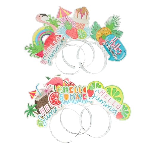 KOMBIUDA 12st Hawaiianischer Partykopfschmuck Festival-Outfit Ananas-Stirnband Tank Lei Wendekreis Handventilator Sommerkulisse Bands Ananas Hut Kostüm Rave Stirnbänder Halter Hitze Plastik von KOMBIUDA