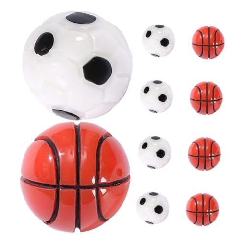 KOMBIUDA 12st Mikro-landschaftsornamente Fußball Basketball-Modell Kleine Hausdekoration Kleine Hausverzierung Basketballmodelle Puppenhaus Mini-sportbälle DIY Zubehör Mini-Basketball Harz von KOMBIUDA