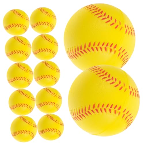 KOMBIUDA 12st Schwamm-Baseball Softball Flummi Baseball Ball Weiche Kleine Baseballbälle Wettkampf-Baseball Sport-stressbälle Trainingsbälle Kleinkind Jagt Baseballbälle Yellow Pu von KOMBIUDA