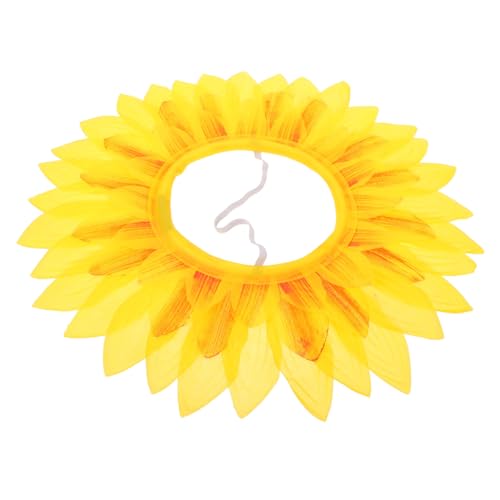 KOMBIUDA 12st Sonnenblumenkopfbedeckung Sonnenblume Cosplay Hut Grimasse Blumenhaube Kinder Blumenkopfschmuck Partyhut-kind Fleur Kleid Paar Neuartige Kopfhaube Spaß Mann Seidentuch Yellow von KOMBIUDA