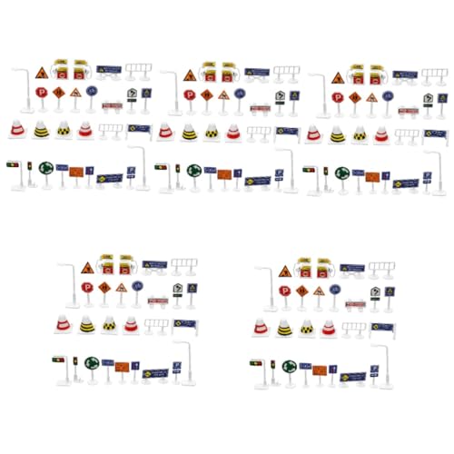 KOMBIUDA 140 STK Verkehrszeichen für Kinder -Zeichen Straßenstoßspielzeug verkehrszeichen Spielzeug verkehrszeichen Kinder Roadsign Ampelmodelle Straßenschild Spielzeug für Kinder Plastik von KOMBIUDA