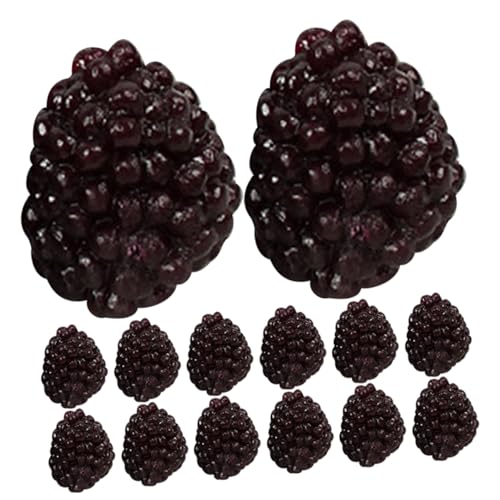 KOMBIUDA 15St Simulationsfruchtmodell Himbeere Obst künstliche Frucht Ananas Granatapfel künstliche früchte küchendekoration Simulation Himbeerschmuck nachgeahmte Fruchtornamente PVC Black von KOMBIUDA