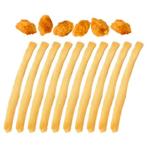 KOMBIUDA 16 STK Pommes-Modell Gefälschte Spielnahrung Lebensmittelsimulation Pommes Frites Künstliche Pommes Frites Falsches Huhn Gefälschte Pommes Frites Realistisches Essen PVC Khaki von KOMBIUDA