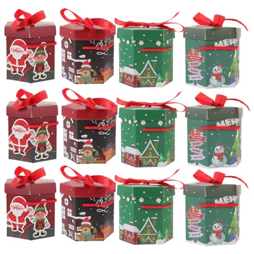 KOMBIUDA 16er-box Süßigkeiten Keksdosen Gastgeschenke Behälter Für Weihnachtsgeschenke Kisten Behandeln Süßigkeitenhalter Goodie-boxen Für Weihnachten Geschenkkisten Weißer Karton von KOMBIUDA