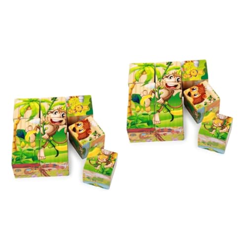 KOMBIUDA 18 STK Blöcke für Kinder Lernspielzeug für Kinder Tierdesign Holzspielzeug Farbenfrohes Holzspielzeug Kinder holzpuzzle Spielzeugblöcke Puzzle-Spielzeug Kinder blockieren Hölzern von KOMBIUDA