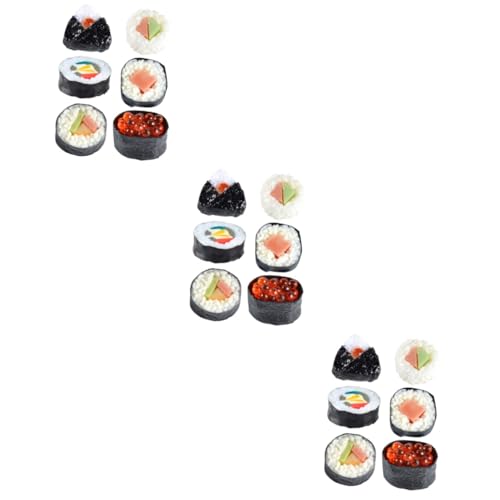 KOMBIUDA 18 STK Sushi-Simulation sushirolle Sushi roll künstliches Sushi-Spielzeug falsches Sushi-Dekor Simulation Essen gefälschte Lebensmitteldekore künstliches Japanisches Essen PVC von KOMBIUDA