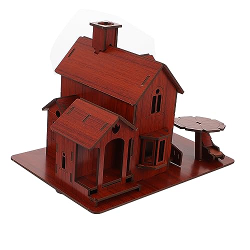 KOMBIUDA 1Stk 3D- -Puzzle Puzzle rätselbuch детские игрушки spielsachen für Toys DIY-Puzzle 3D-Puzzle Villa-Puzzle Villa-Modell Rätsel Holz Brown von KOMBIUDA