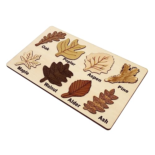 KOMBIUDA 1Stk Blatt-Puzzle kleine Schwarze Knöpfe Verschluss Beige menschlich weißer Knopf Puzzle rätselbuch boytoy interessante Lehrmittel Früherziehungshilfe Holz von KOMBIUDA