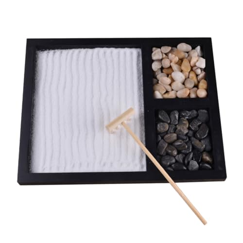 KOMBIUDA 1Stk Sandkasten meditations meditieren präsente geschengutsein bürodekorationen hausdeko Mini-Sandtisch Schreibtischdekoration Zen Sand Gartentisch Zen Garten Sandrechen Sandgarten von KOMBIUDA