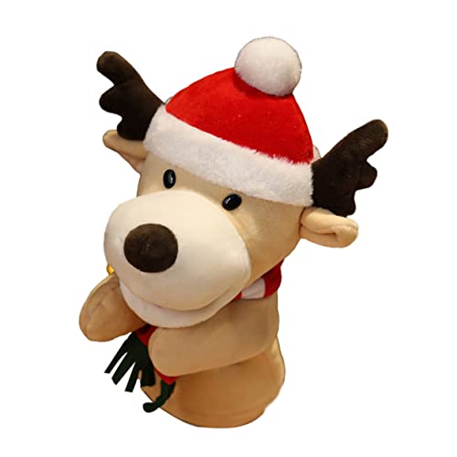 KOMBIUDA 1Stk Santa Handpuppe Weihnachten Plüschtiere Rentier Stofftier tierische Fingerpuppe Spielzeug für Kinder kinderspielzeug Hirsch Handpuppe Fingerpuppen für Kinder PP Baumwolle von KOMBIUDA