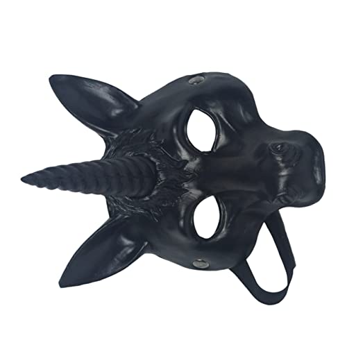 KOMBIUDA 1stk Einhorn-maske Halloween-anziehmasken Halloween-halbmasken Halloween-geistermasken Halloween-pu-maske Halloween-fuchsmasken Halloween-gruselmasken Tier-cosplay-masken Black von KOMBIUDA