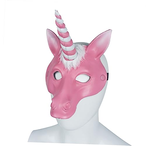 KOMBIUDA 1stk Einhorn-maske Maskerade Halloween-cosplay-requisiten Einhorn-kopfmasken Halloween-fuchsmasken Halloween-halbmasken Halloween-geistermasken Halloween-anziehmasken Kostüm Rosa von KOMBIUDA