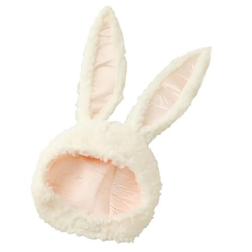 KOMBIUDA 1stk Hut Mit Hasenohren Mütze Mit Hasenohren Neuheit Hüte Flauschige Kindermützen Flauschige Pelzige Tierhüte Kaninchen Cosplay Verkleiden Ankleiden Weiß Plüsch Und Pp Baumwolle von KOMBIUDA