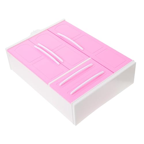 KOMBIUDA 1stk Puppenkleiderschrank Puppengarderobe Kleine Hausbedarf Mini-hausmöbelzubehör Kleiderschrank Für Puppenkleider Mini-möbelzubehör Möbel Schrank Puppenmöbel Abs Rosa von KOMBIUDA