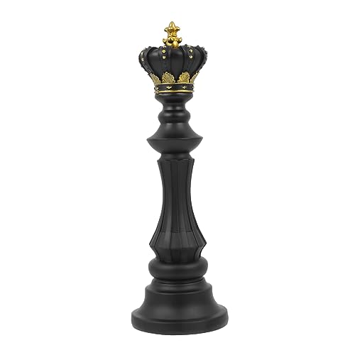 KOMBIUDA 1stk Schach Ornamente Kunst Heimtextilien Dekoration Männer- Schachbrett Turnier Ludo Planke Schach Riesiges Schach Gold Spiel Dekorationen Home-Desktop- Black Harz von KOMBIUDA