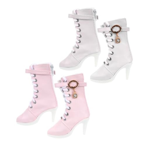 KOMBIUDA 2 Paar Puppen High Heels Puppen Miniaturstiefel Puppen Anziehschuhe Absatzstiefel Winzige High Heels Schuhspielzeug Miniatur Puppenstiefel Miniatur High Heels Kinder von KOMBIUDA