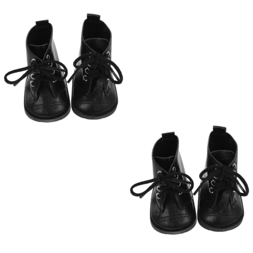 KOMBIUDA 2 Paar Puppenstiefel Mini-szenenverzierungen Mini-Puppen- Miniatur-Schuhe Schuhe Dekore Stiefel Für 18-Zoll-Puppen Zubehör Zur Herstellung Von Puppenspielzeug Black von KOMBIUDA