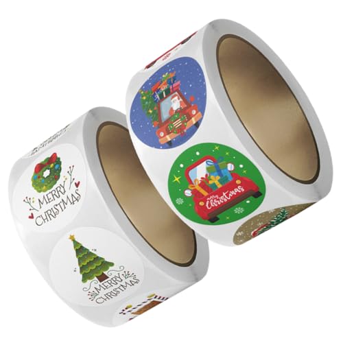 KOMBIUDA 2 Rollen Weihnachtssiegelaufkleber Geschenkanhänger-Aufkleber -Siegelaufkleber Weihnachts verpackungen weihnachtsverpackungen Wohnkultur Umschläge Brief Zubehör von KOMBIUDA