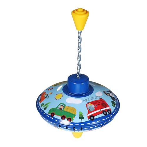 KOMBIUDA 2 STK Kreisel Aus Blech Lernspiel Für Kinder Für Kinder Mini-Tops Drohne Kreiseloberteil Rotierendes Gyroskop Gefälligkeiten Top-Spielzeug Blitzspielzeug Eisenblech Blue von KOMBIUDA