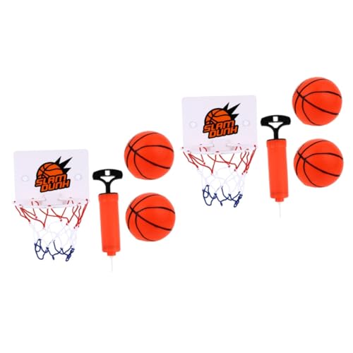 KOMBIUDA 2 Sätze Basketball-übungsspielzeug Wand-basketballkorb Indoor Basketballkorb Drinnen Aufblasbarer Basketball Sportspielzeug Basketballkorb Über Der Tür Drinnen Mini-Spielzeug Gummi von KOMBIUDA