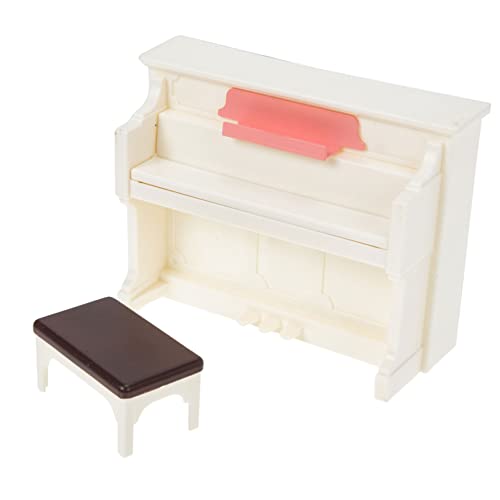 KOMBIUDA 2 Sätze Klavier Mini Dollhouse Miniatur Möbel Bücherregal mitgebsel kiddibuzz spielzeuge mitbringsel Kindergeburtstag Kleinkindspielzeug Zubehör für Puppenhäuser Abs Weiß von KOMBIUDA