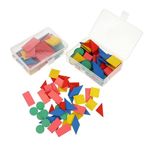 KOMBIUDA 2 Sätze Mathe-Puzzle-Lehrmittel Spiele Rätsel zappeln dreieckiger laubsägen für gehirn Training pädagogisches Formpuzzle Puzzle in Babyform hölzern von KOMBIUDA