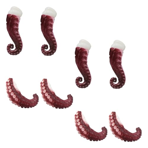 KOMBIUDA Octopus Frisch 2 Sätze Simulierte Oktopus-schnurrhaare Meeresspielzeug Kreatur Künstlicher Künstliche Tintenfischklauen-Modelle Gefälschter Oktopus Spielzeug Rot PVC von KOMBIUDA