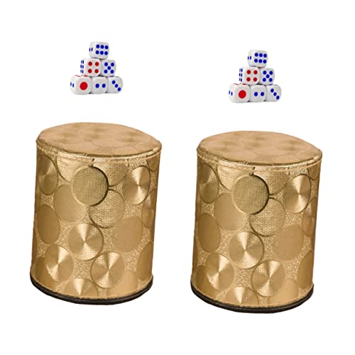 KOMBIUDA 2 Sätze Tragbare Würfelbox Frosted Dice Cup Kit Unterhaltungsspiele Spielzeugzubehör von KOMBIUDA