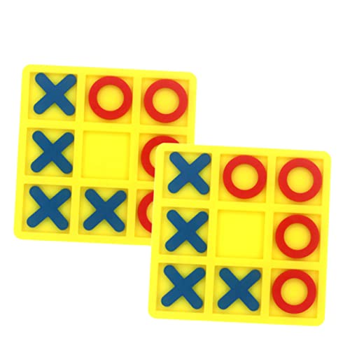 KOMBIUDA 2 Sätze Xo Schach Toe Schachspiel Kleinkindspielzeug Schachkampfspiel Spielzeug Brettschach Spielzeug Für Kinder Zehe Brettspiel Klassisches Brettspiel Schach Spielzeug Yellow Abs von KOMBIUDA