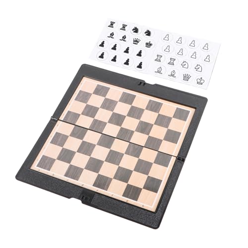 KOMBIUDA 2 Satz Internationales Schach Faltbares Brett Magnetspielzeug Tragbares Schach Schachbrett Magnetisches Spielzeug Magnetisches Schach Faltschach Magnetschach Black Plastik von KOMBIUDA