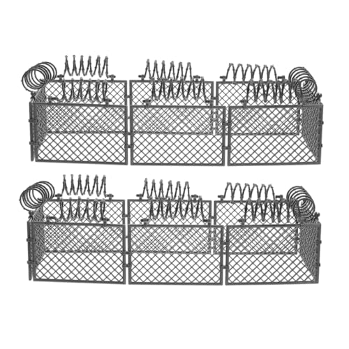 KOMBIUDA 2 Sets Schutznetz Bausteine Zubehör Zaun Mini Bauernhofzaun Feenzaun Miniatur Feengartenzaun Mini Zaun Puppenhaus Weihnachtsdorf Zaun Graue Bauchmuskeln von KOMBIUDA
