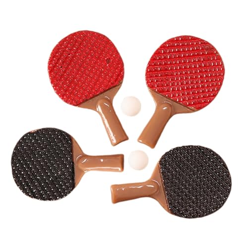 KOMBIUDA 12 Puppenhaus Mini Tischtennis Set Realistische Schläger Bälle für Puppenhaus Dekorationen Familie Bonding Spielzeug von KOMBIUDA