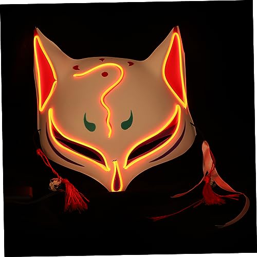 KOMBIUDA 2 Stk Fuchs Glow Maske fox mask halloween costume deko für halloween Fox-Maske Kostüme für Erwachsene Fuchsmasken kleidung halloween leuchtende maske Performance-Maske Plastik rot von KOMBIUDA