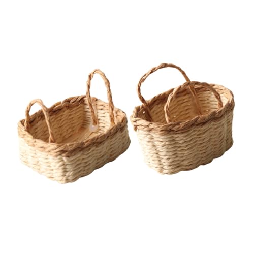 KOMBIUDA 2 Stück Handgefertigte Miniatur Geflochtene Körbe Teiliges Set Realistische Kleine Dekorationskörbe für Puppenhaus und Miniaturhäuser Detailreiche Handgewebte Aufbewahrung für KOMBIUDA 2 Stück Handgefertigte Miniatur Geflochtene Körbe Teiliges Set Realistische Kleine Dekorationskörbe für Puppenhaus und Miniaturhäuser Detailreiche Handgewebte Aufbewahrung für von KOMBIUDA
