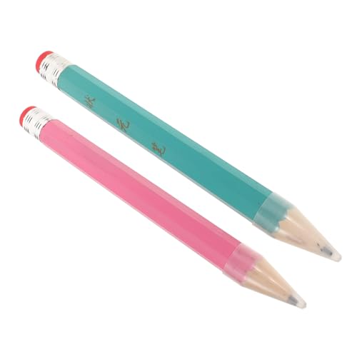 KOMBIUDA Bleistift- -Set aus Holz 2 übergroße Bleistift-Requisiten Kappe und Radiergummi 35 cm für Schulbedarf zu Hause von KOMBIUDA