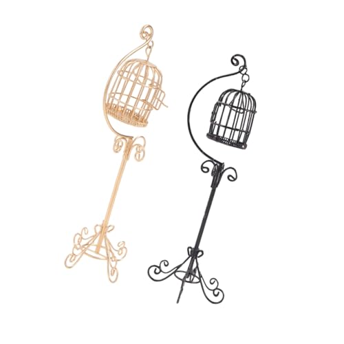 KOMBIUDA 2 Stück Maßstab Metall mit Ständer Offene Miniatur Deko für Puppenhaus Desktop Mini Birdcage für Mikro Landschaft und Haus Garten Dekoration KOMBIUDA 2 Stück Maßstab Metall mit Ständer Offene Miniatur Deko für Puppenhaus Desktop Mini Birdcage für Mikro Landschaft und Haus Garten Dekoration von KOMBIUDA