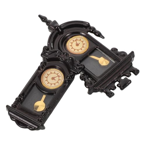 KOMBIUDA 2 Stück Mini Hausmöbel Puppenhaus Zubehör Vintage Puppenhausuhr Wohnzimmer Dekorative Wanduhr Retro Wandpendeluhr Miniatur Modellmöbel Miniaturuhr Schwarz KOMBIUDA 2 Stück Mini Hausmöbel Puppenhaus Zubehör Vintage Puppenhausuhr Wohnzimmer Dekorative Wanduhr Retro Wandpendeluhr Miniatur Modellmöbel Miniaturuhr Schwarz von KOMBIUDA