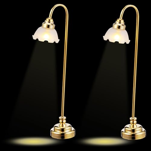 KOMBIUDA 2 Stück Mini Tischlampe Miniatur Puppenhaus Lampe Puppenhaus Möbellampe Miniatur Puppenhaus Stehlampe Puppenhaus Beleuchtung Puppenhaus Zubehör Puppenhaus Miniaturen von KOMBIUDA