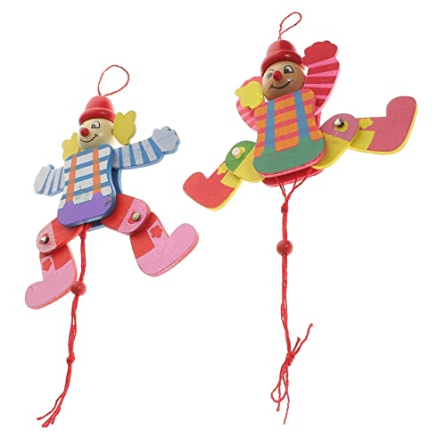 KOMBIUDA 2 Stück Schnur Marionette lustiges Marionettenspielzeug Figur Handpuppe Marionettenpuppen interaktives Puppen Puppets Clown-Puppe Clownpuppe aus Holz von KOMBIUDA