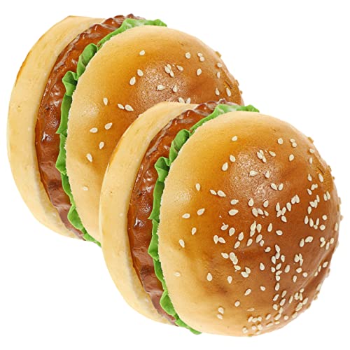 KOMBIUDA 2 Stück Simuliertes Hamburger Modell Tischdekoration Simulation Von Lebensmitteln Gefälschte Burger Pu Burger Modelle Burger Modelle Foto Requisiten Burger Requisite von KOMBIUDA