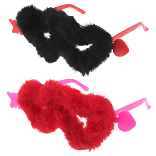 KOMBIUDA 2 Stück Teiliges Herzförmige Plüsch Sonnenbrillen Punk Cat Eye Design mit Samtiger Dekor Cosplay Party Brillen für Valentinstag Junggesellinnenabschied Disco und Brautjungfern KOMBIUDA 2 Stück Teiliges Herzförmige Plüsch Sonnenbrillen Punk Cat Eye Design mit Samtiger Dekor Cosplay Party Brillen für Valentinstag Junggesellinnenabschied Disco und Brautjungfern von KOMBIUDA