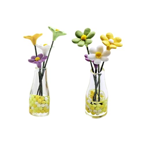 KOMBIUDA 2 Stücke Puppe Vasen Miniatur Töpfe Blumenkunst Ornamente Kind Spielzeug von KOMBIUDA