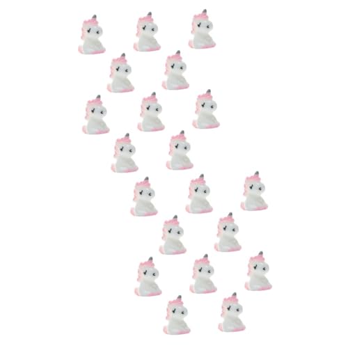 KOMBIUDA 20 STK Mini-Einhorn Pflanzentopffiguren Mini-pflanztöpfe Minifiguren Einhorn-verzierung Miniaturtiere Mikrospielzeug Mini-töpfe Miniatur-einhornfiguren-Ornamente Statue Rosa Harz von KOMBIUDA