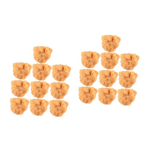 KOMBIUDA 20 STK Simulation Hühner Reis Hühnernuggets-formmodell Realistische Chicken Nuggets Realistische Gebratene Hähnchennuggets Simuliertes Brathähnchen Brathähnchen-Modelle PVC von KOMBIUDA