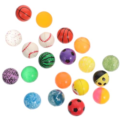 KOMBIUDA 20 Stück Hüpfender Ball Fliegend Prallen Dekompressionsbälle Anti-Stress-hüpfbälle Farbige Springbälle Farbige Sprungbälle Pädagogische Hüpfbälle Lustige Hüpfbälle Gummi von KOMBIUDA