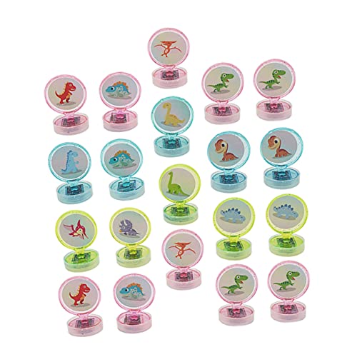 KOMBIUDA 20St Dinosaurier-Stempelspielzeug Dinosaurierspielzeug Mini-Bürste stempelset kinderstempel Set Dinosaurier gemusterte Robbenspielzeuge Kindergarten-Belohnungsstempel Abs von KOMBIUDA