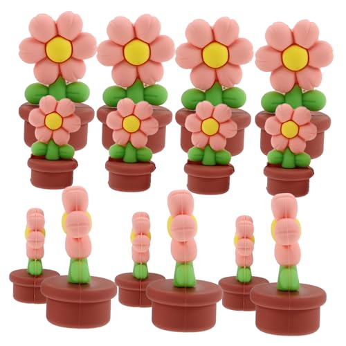 KOMBIUDA 20st Kleine Blumentopfpflanze Mini-Pflanzen Mikrohäuser Winzige Figuren Puppenhaus Mini-kunstblumen Puppenhaus Mini- Puppenhaus-blumentöpfe Mini-gartenpflanze Rosa von KOMBIUDA